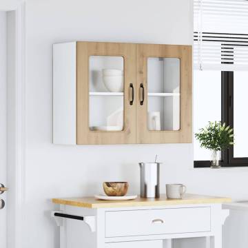 Kitchen Wall Cabinet with Glass Door - Kalmar Artisan Oak