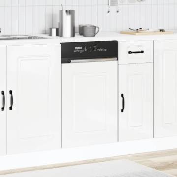 Kalmar High Gloss White Dishwasher Panel - 45x1.5x67 cm