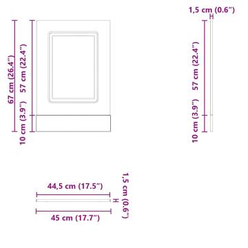 Kalmar Dishwasher Panel - Artisan Oak 45x1.5x67 cm