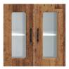 Kitchen Wall Cabinet Kalmar - Glass Door Old Wood Finish