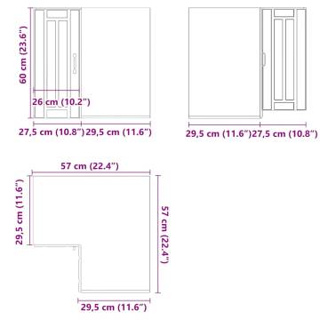 Kitchen Wall Corner Cabinet Lucca - White Engineered Wood