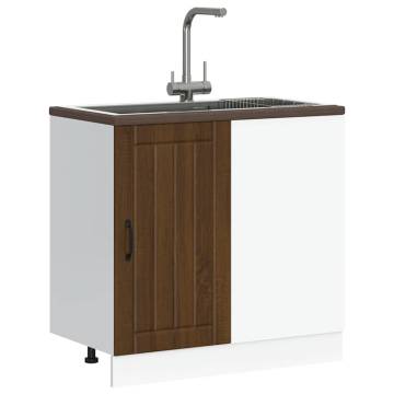 Sink Base Cabinet Lucca - Brown Oak Engineered Wood | HipoMarket