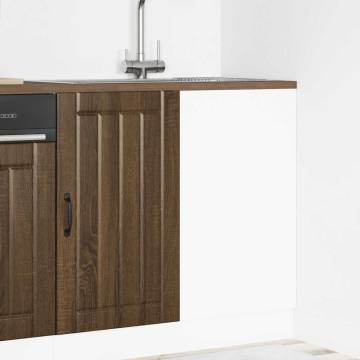 Sink Base Cabinet Lucca - Brown Oak Engineered Wood | HipoMarket