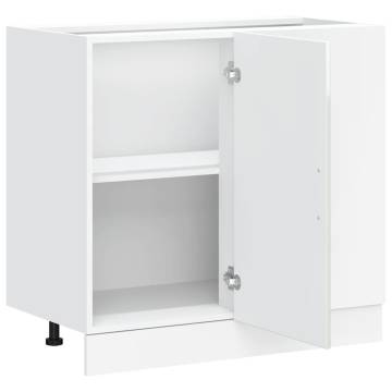 Kalmar High Gloss White Kitchen Base Cabinet - HipoMarket UK