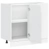 Kalmar High Gloss White Kitchen Base Cabinet - HipoMarket UK