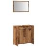 Stylish Bathroom Cabinet with Mirror - Old Wood Finish