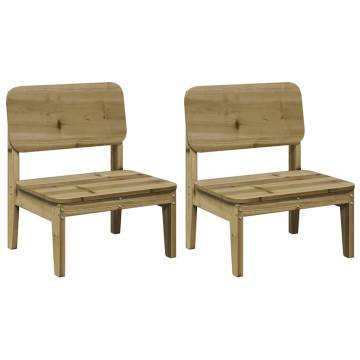 Rustic Garden Chairs - 2 pcs Impregnated Wood Pine | HipoMarket