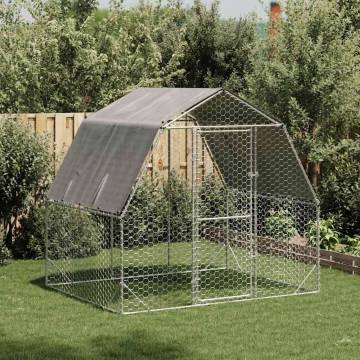 Sturdy Chicken Run with Roof - Galvanised Steel 2.5x2x2.25m