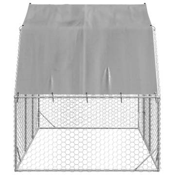 Sturdy Chicken Run with Roof - Galvanised Steel 2.5x2x2.25m