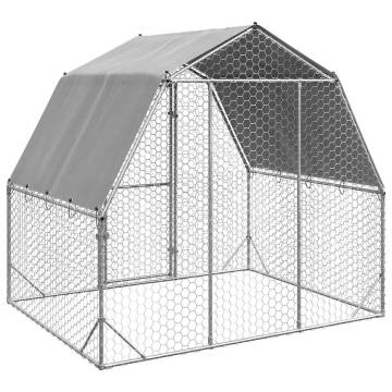 Sturdy Chicken Run with Roof - Galvanised Steel 2.5x2x2.25m