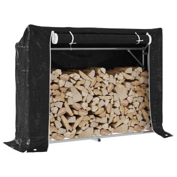 vidaxL Firewood Rack with Rain Cover - Durable Galvanised Steel