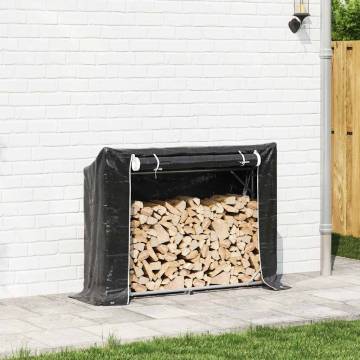 vidaxL Firewood Rack with Rain Cover - Durable Galvanised Steel