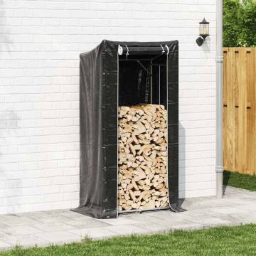 vidaXL Firewood Rack with Rain Cover | Durable Steel Storage