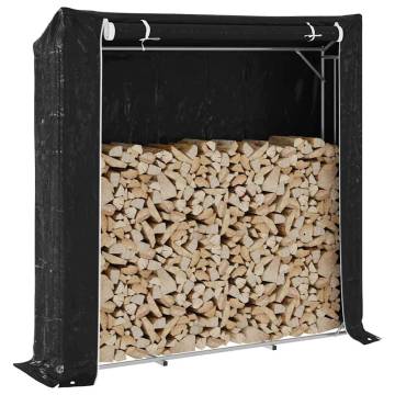 vidaxL Firewood Rack with Rain Cover - Durable Galvanised Steel