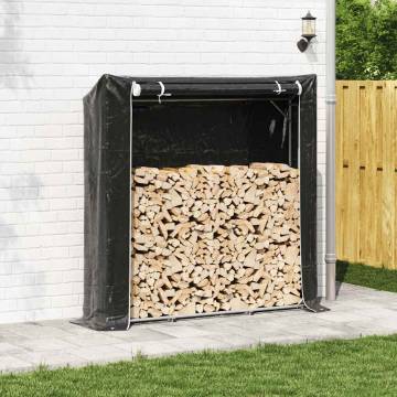 vidaxL Firewood Rack with Rain Cover - Durable Galvanised Steel