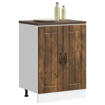 Sink Base Cabinet Lucca - Smoked Oak Engineered Wood