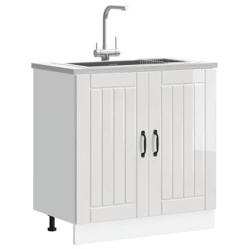 Lucca High Gloss White Sink Base Cabinet - Optimise Your Space