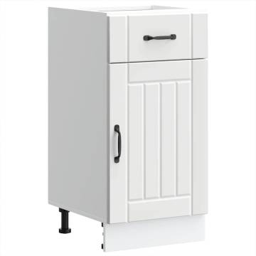 Lucca White Engineered Wood Kitchen Base Cabinet - HipoMarket