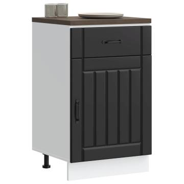 Lucca Black Kitchen Base Cabinet | Durable & Stylish Storage