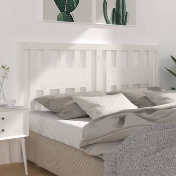 White Solid Pine Bed Headboard - Stylish & Rustic 146x4x100 cm