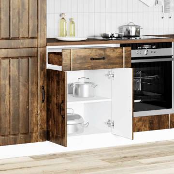 Lucca Smoked Oak Kitchen Base Cabinet | Ample Storage Space