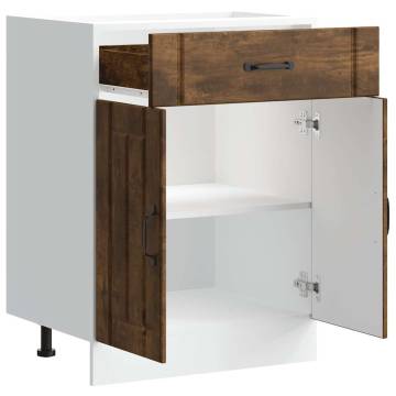 Lucca Smoked Oak Kitchen Base Cabinet | Ample Storage Space