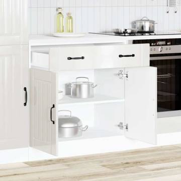 Kitchen Base Cabinet Lucca - High Gloss White | HipoMarket UK