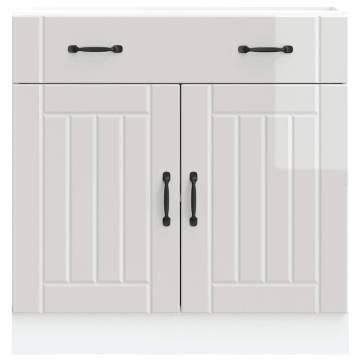 Kitchen Base Cabinet Lucca - High Gloss White | HipoMarket UK