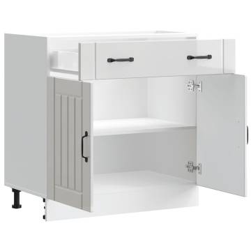 Kitchen Base Cabinet Lucca - High Gloss White | HipoMarket UK