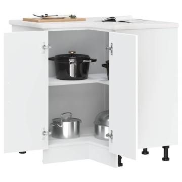 Kitchen Corner Base Cabinet Lucca White | Hipomarket UK