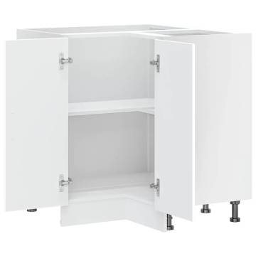 Kitchen Corner Base Cabinet Lucca White | Hipomarket UK