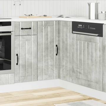 Kitchen Corner Base Cabinet Lucca - Concrete Grey & Durable