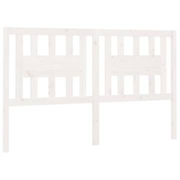 White Solid Pine Bed Headboard - Stylish & Rustic 146x4x100 cm