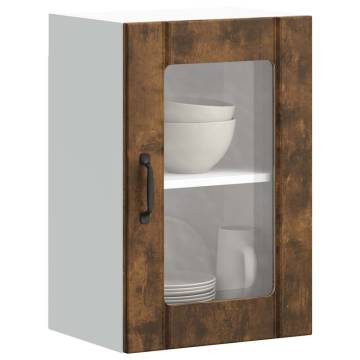 Lucca Smoked Oak Kitchen Wall Cabinet with Glass Door