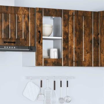 Lucca Smoked Oak Kitchen Wall Cabinet with Glass Door