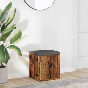 Storage Bench Old Wood 42x42x45 cm | Stylish & Functional