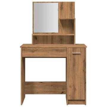 Artisan Oak Dressing Table with Mirror - Stylish & Functional