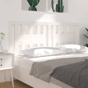 White Solid Pine Bed Headboard - Stylish & Rustic 146x4x100 cm