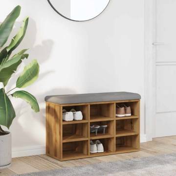 Shoe Bench Artisan Oak - Stylish Storage & Seating Solution