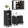  3 Piece Bathroom Furniture Set Black Engineered Wood Colour black Number of 1 