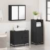 3 Piece Bathroom Furniture Set - Black Engineered Wood