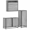 3 Piece Bathroom Furniture Set - Grey Sonoma Engineered Wood