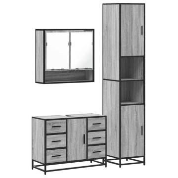 4 Piece Grey Sonoma Bathroom Furniture Set | Hipomarket