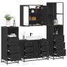 4 Piece Bathroom Furniture Set - Black Engineered Wood