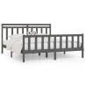 Grey Solid Wood Pine Bed Frame 180x200 cm - Super King Size