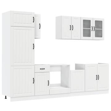 Kalmar 8 Piece Kitchen Cabinet Set - White Engineered Wood