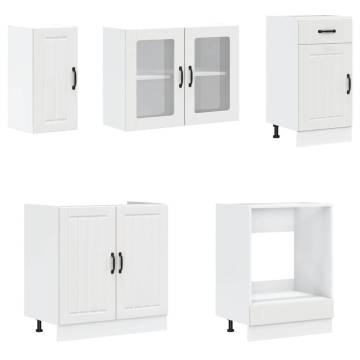 Kalmar 8 Piece Kitchen Cabinet Set - White Engineered Wood