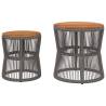 Elegant Garden Side Tables Set - 2 pcs Grey Poly Rattan