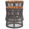 Elegant Garden Side Tables Set - 2 pcs Grey Poly Rattan