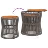 Elegant Garden Side Tables Set - 2 pcs Grey Poly Rattan